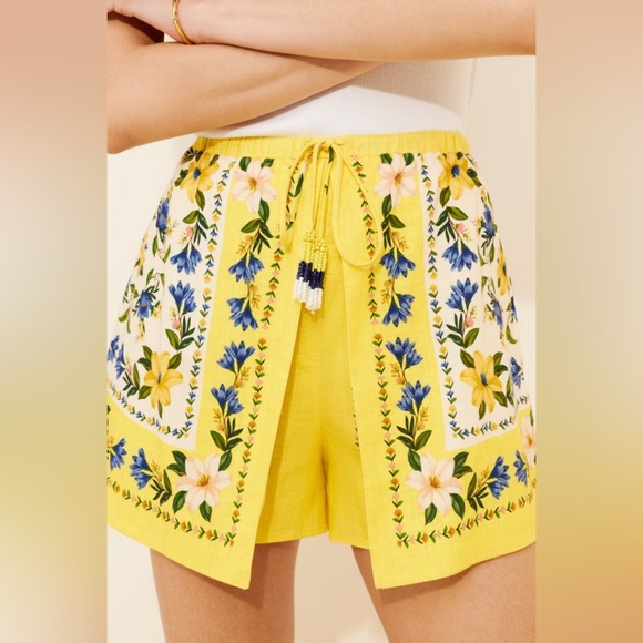 NWT FARM Rio Yellow Floral Shorts - Picture 3 of 5